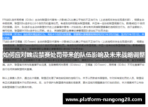 如何应对魏震禁赛处罚带来的队伍影响及未来战略调整